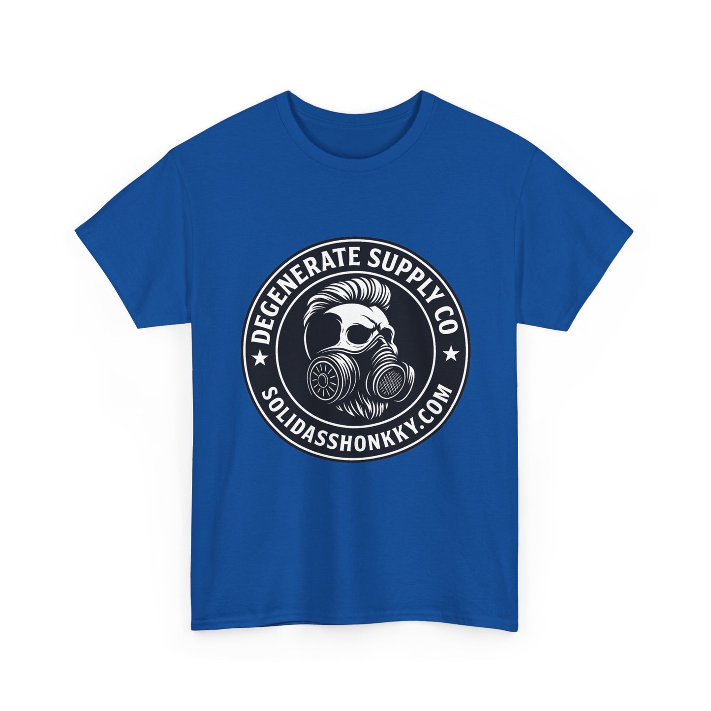 Gas Mask Skull Logo Tee — "Degenerate Supply Co" Streetwear T-Shirt