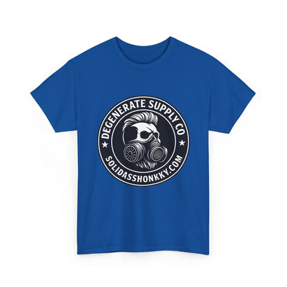 Gas Mask Skull Logo Tee — "Degenerate Supply Co" Streetwear T-Shirt